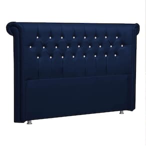 Cabeceira Queen Brescia P04 160 Cm Suede Azul Marinho