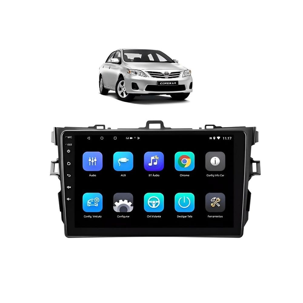 Kit Multimídia Corolla 2009 10 11 12 13 14 9 Pol Android Carplay QuadCore 2/64GB - Autovex