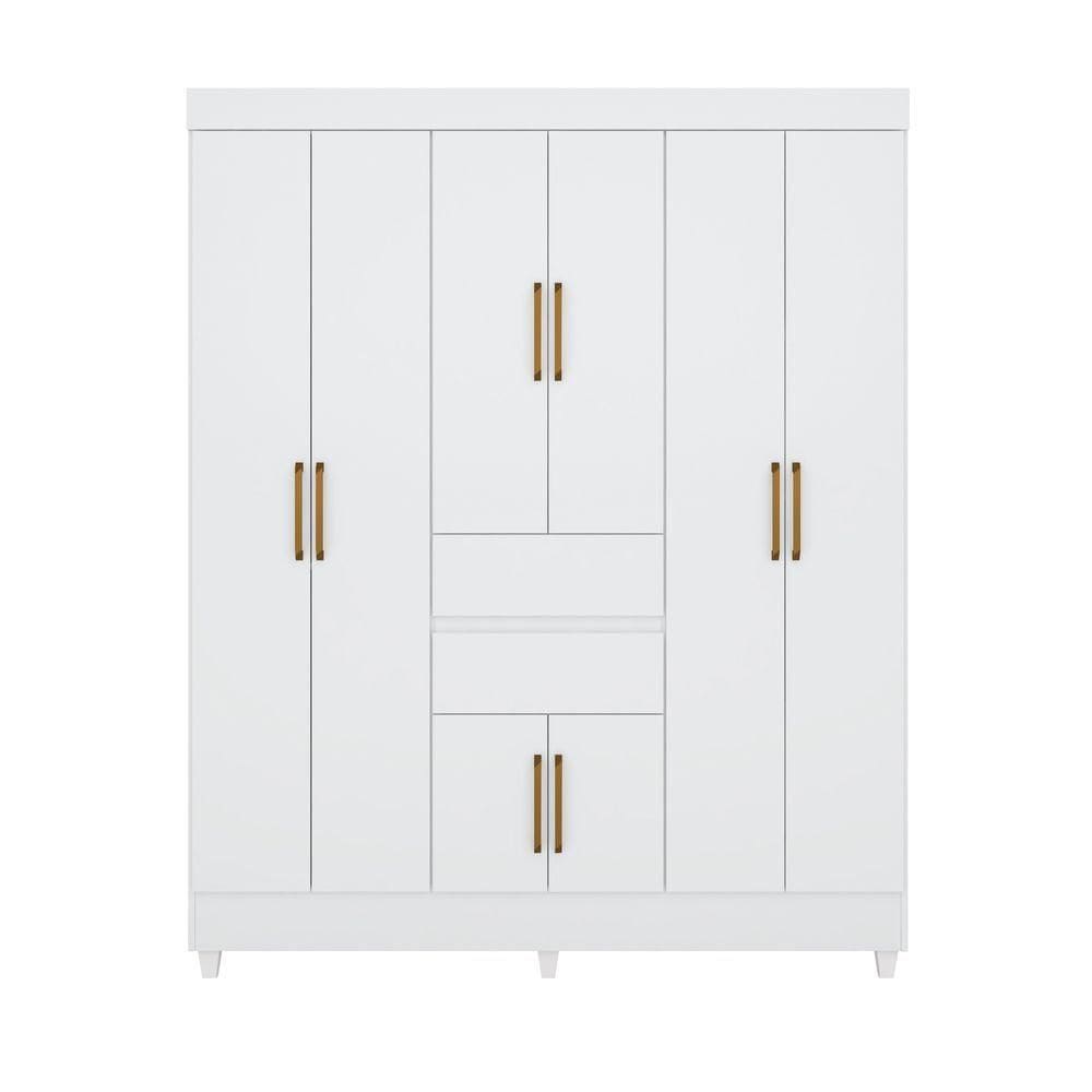 Guarda Roupa Casal 8 Portas E 2 Gavetas Munique Branco - Demóbile