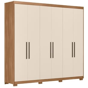 Guarda Roupa Casal 6 Portas 2 Gavetas 4 Prateleiras Venice Com Pés Amendola Touch/off White - Demóbile