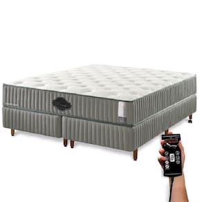 Colchão De Látex Firme Box E Kit Spa Casal 138x188cm