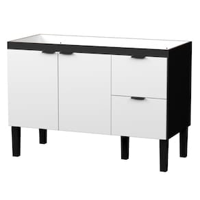 Gabinete De Cozinha Para Pia 2 Gavetas Envira Preto Branco