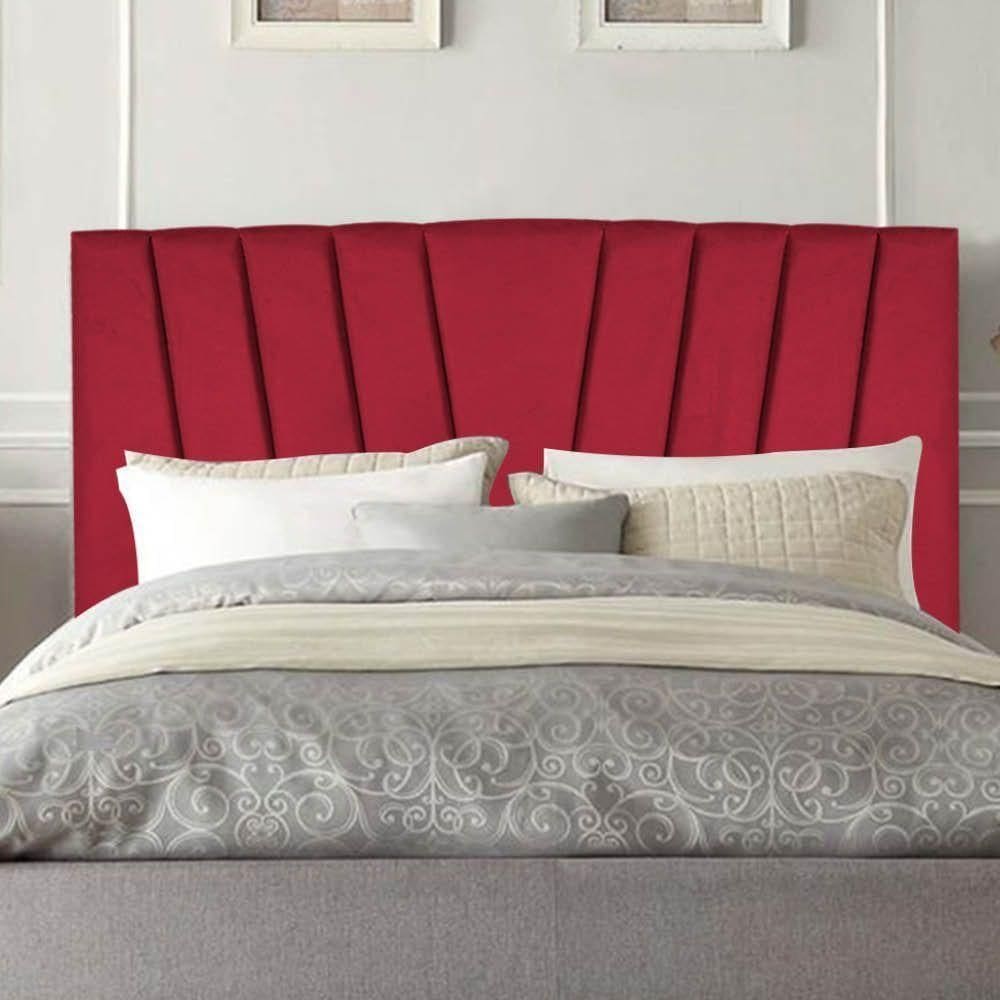 Cabeceira Estofada Bélgica 140cm Casal Para Cama Box Quarto Corino Vermelho - Gat Magazine