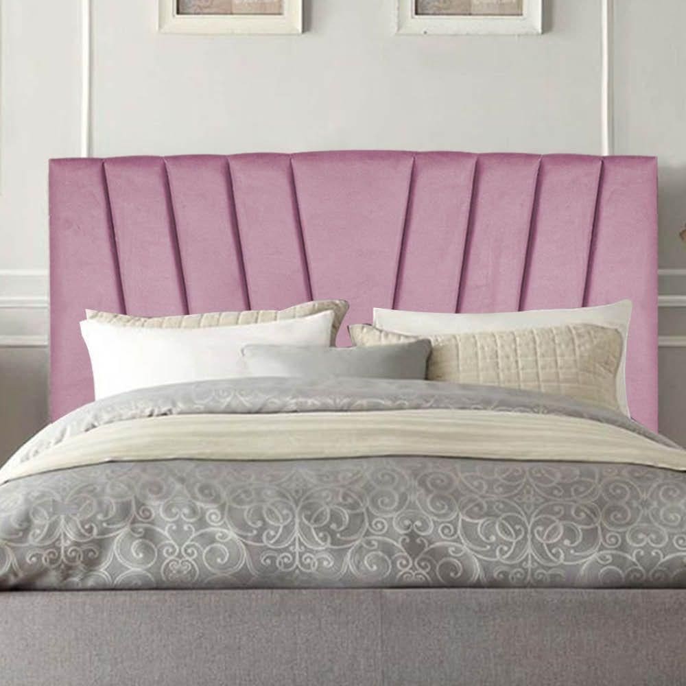 Cabeceira Estofada Bélgica 140cm Casal Para Cama Box Quarto Suede Rosa Bebê - Gat Magazine