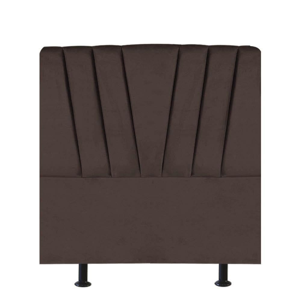 Cabeceira Estofada Bélgica 100cm Solteiro Para Cama Box Quarto Corino Marrom - Gat Magazine