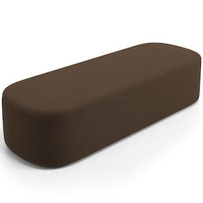 Puff Decorativo Orgânico Para Living Quarto 195cm Doha W01 Suede Marrom - Lyam Decor