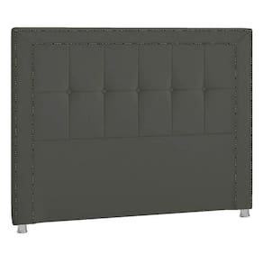 Cabeceira Casal Catania P04 140 Cm Suede Cinza Escuro