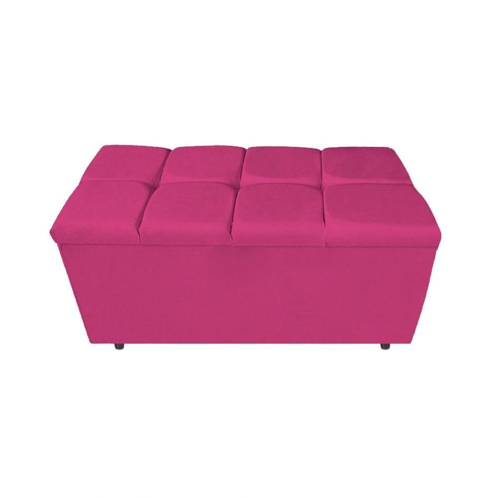 Calçadeira Estofada Manchester 90cm Solteiro Suede Pink