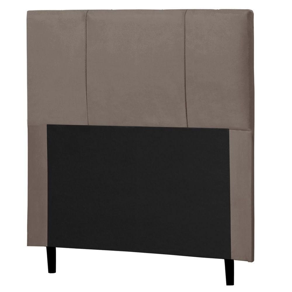 Cabeceira Cama Box Solteiro Donna 90cm Suede Marrom
