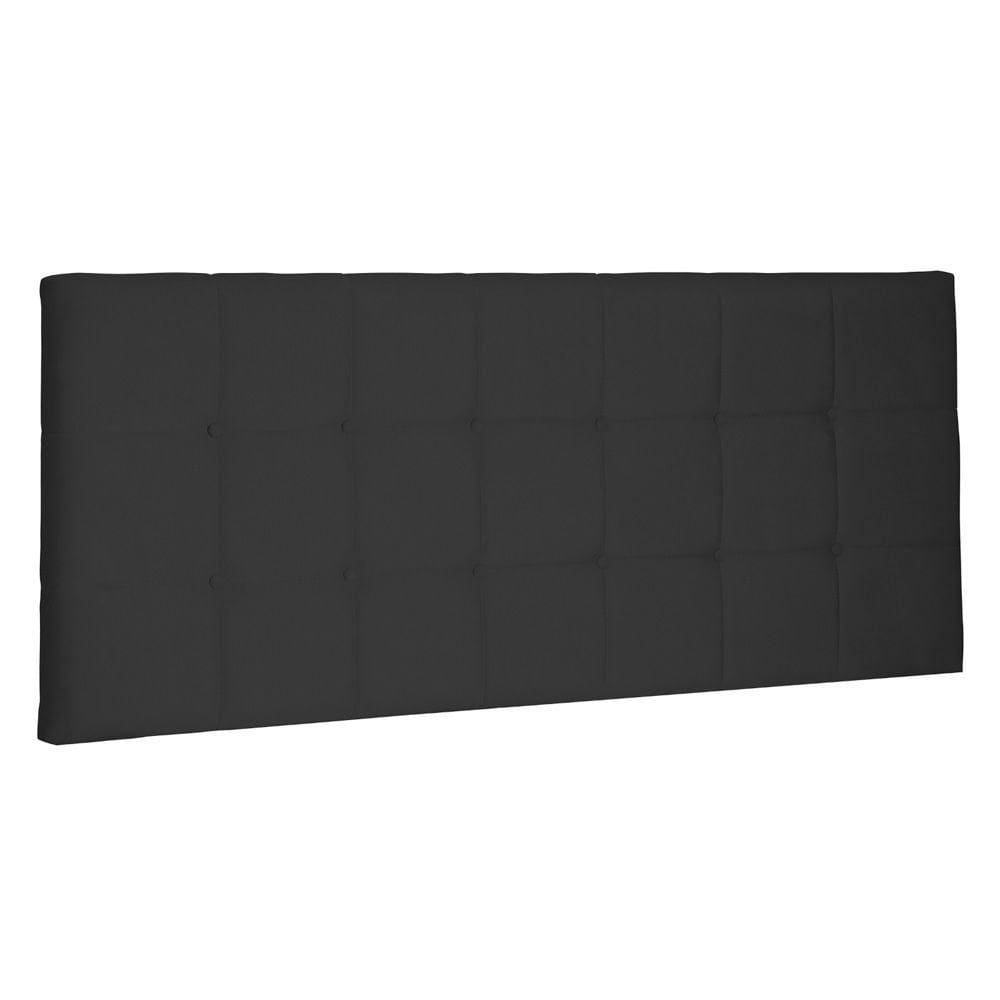 Cabeceira Painel Estofada Cama Box Casal 140cm Suede Preto