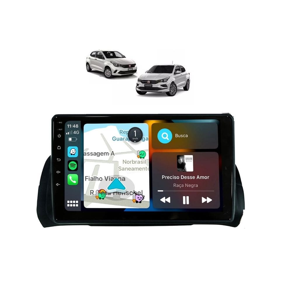 Kit Multimídia Argo Cronos 2017 18 19 20 21 22 23 24 25 9 Pol Android Carplay QuadCore 2/64GB - Autovex