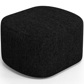 Puff Decorativo Orgânico Para Living Quarto 70cm Doha W01 Linho Chumbo - Lyam Decor