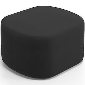 Puff Decorativo Orgânico Para Living Quarto 70cm Doha W01 Suede Preto - Lyam Decor