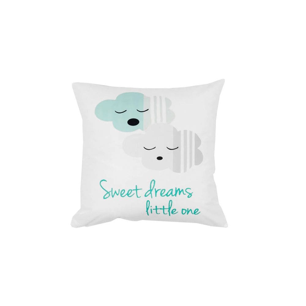 Almofada Infantil Nuvem Branca Verde Fibra Siliconada 44cm