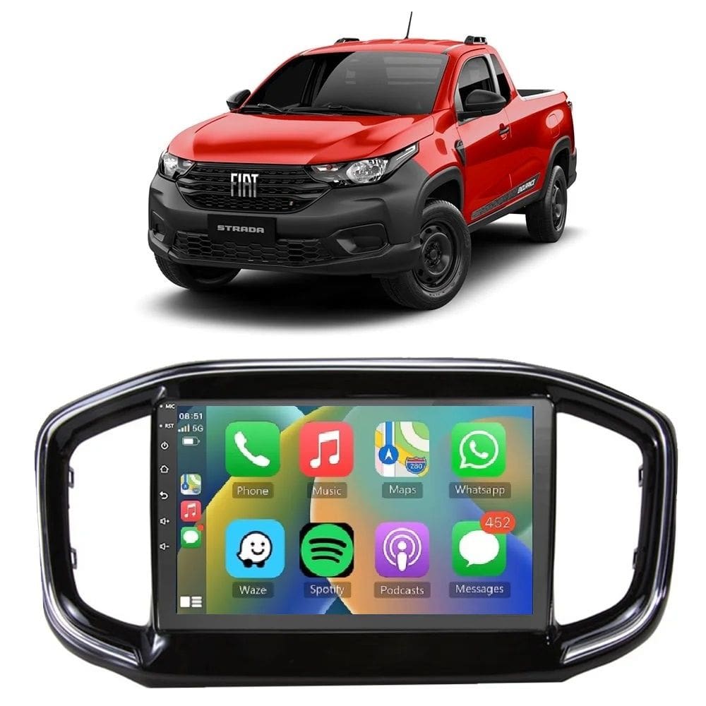 Kit Multimídia Strada 2020 21 22 23 24 25 Endurance 9 Pol Android Carplay QuadCore 2/64GB - Autovex