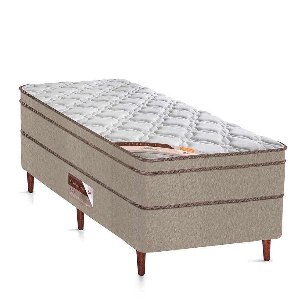 Cama Box + Colchão Castor Solteiro Innovation One Face Hibrido 96x203x54cm