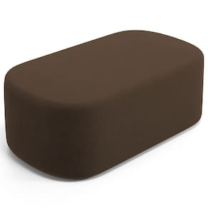 Puff Decorativo Orgânico Para Living Quarto 100cm Doha W01 Suede Marrom - Lyam Decor