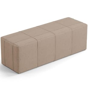 Puff Decorativo Living Sala De Estar 195 Cm Roma W01 Linho Bege Escuro -Lyam