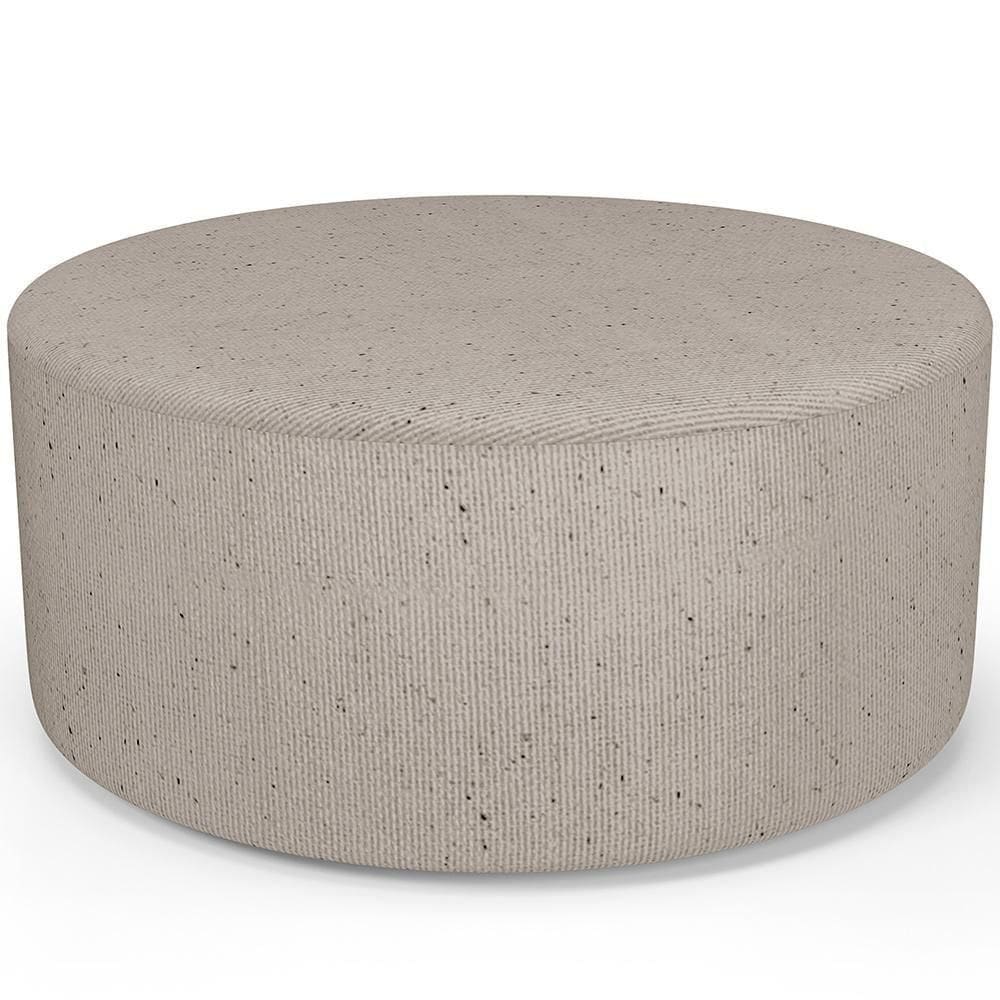 Puff Redondo Orgânico Para Living 90cm Lola W01 Linho Bege - Lyam Decor
