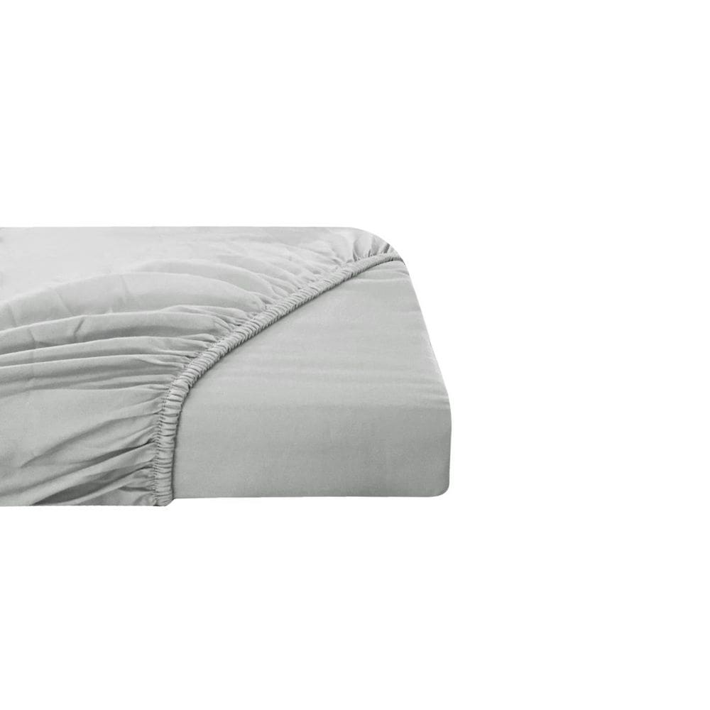 Lencol Elastico CASAL Algodao 300 Fios Acetinado Cinza Avulso