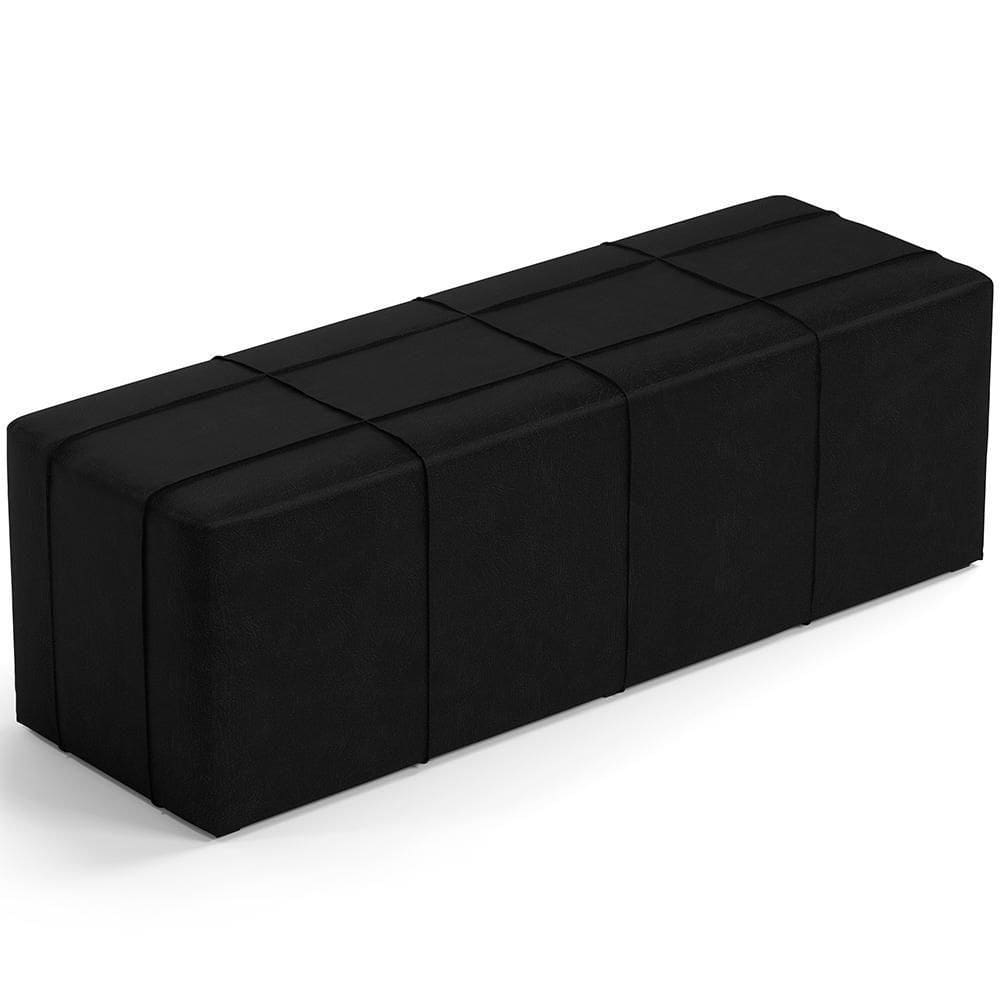 Puff Decorativo Living 140 Cm Roma W01 Couríssimo Preto - Lyam