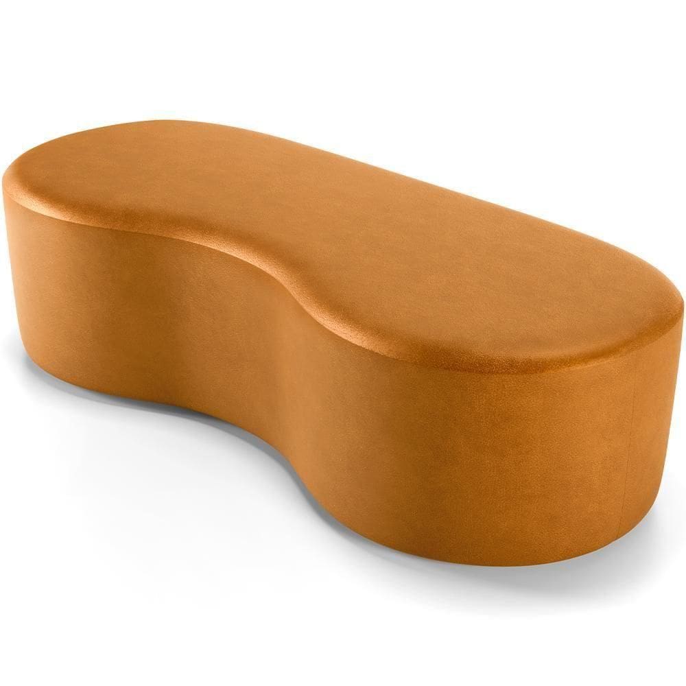 Puff Decorativo Orgânico Para Living Quarto 140cm Orbit W01 Couríssimo Whisky - Lyam Decor