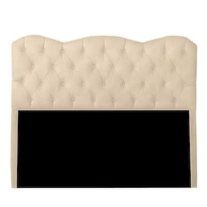 Cabeceira Casal King Size Estofada Para Cama Box Verona Veludo Bege