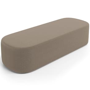 Puff Decorativo Orgânico Para Living Quarto 160cm Doha W01 Bouclê Bege - Lyam Decor