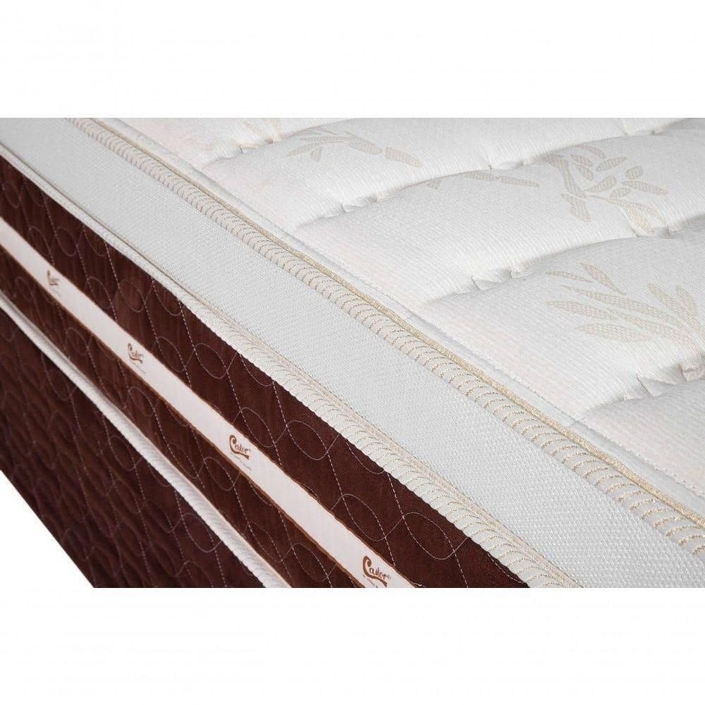 Cama Box + Colchão Castor Solteiro Silver Star Air One Face Hibrido 96x203x59cm