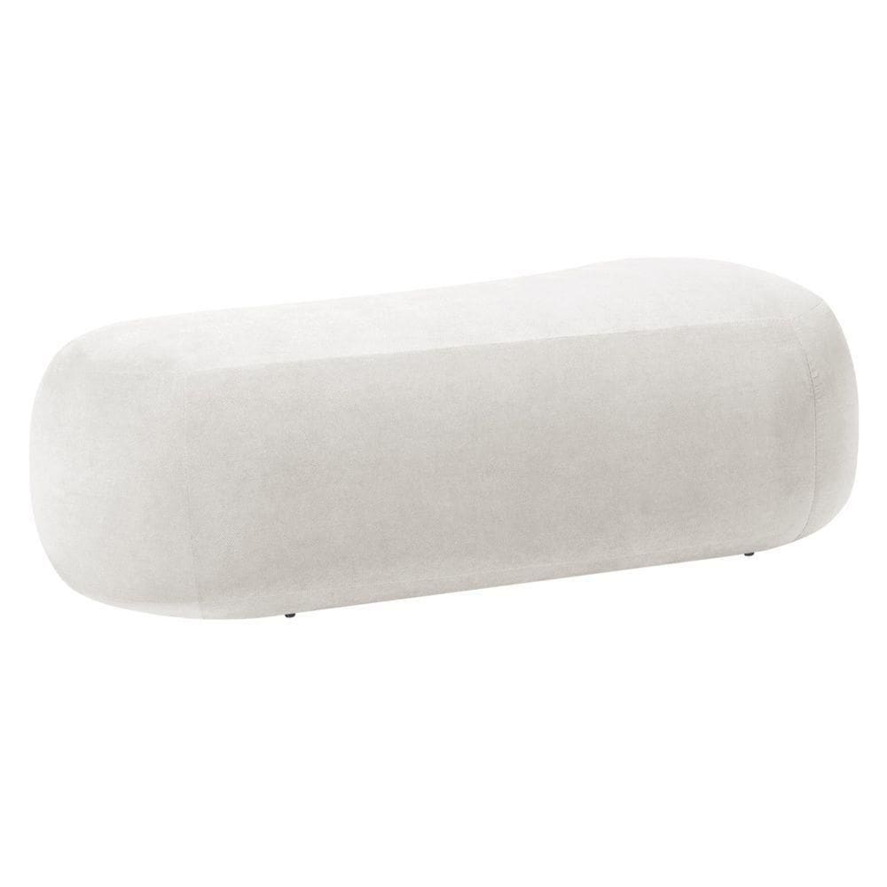 Puff Itália 180cm Sala Escritorio Luxo Bouclé Branco