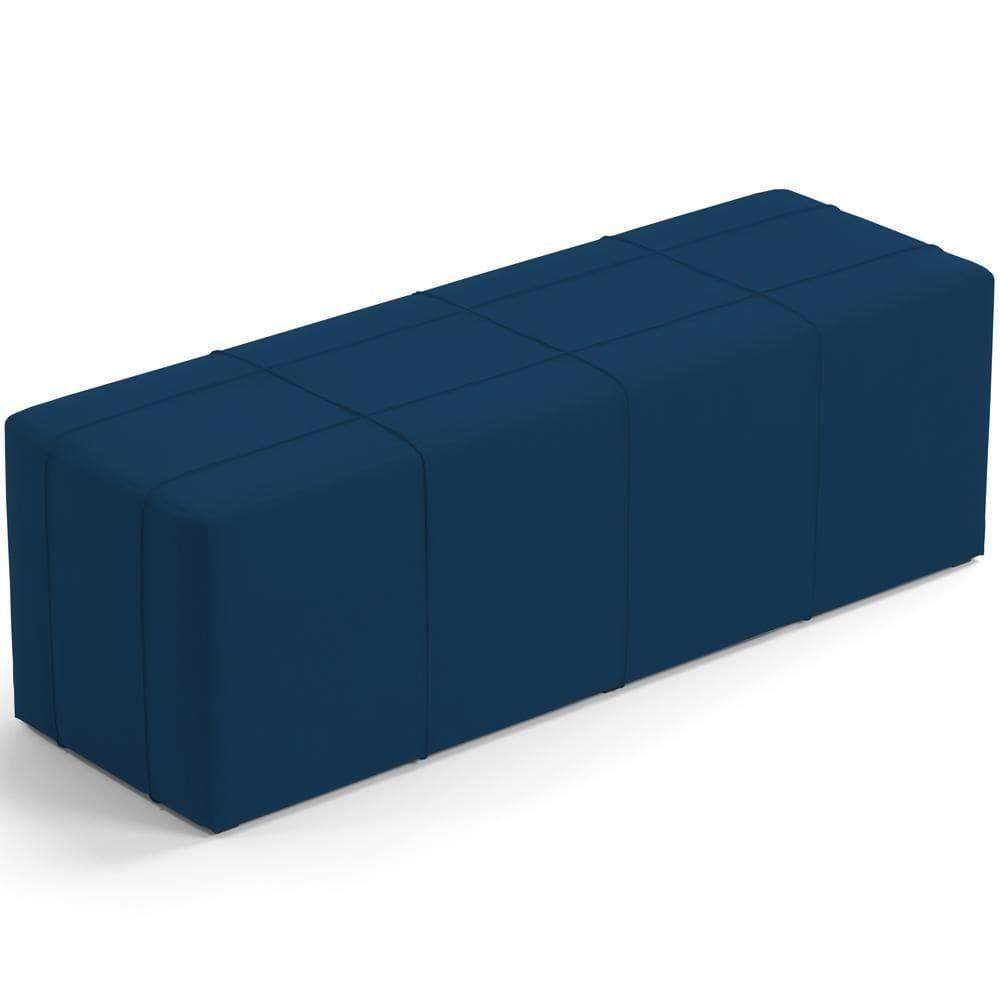 Puff Decorativo Living 160cm Roma W01 Suede Azul Marinho - Lyam