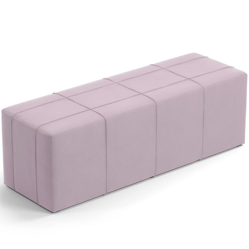 Puff Decorativo Living 140 Cm Roma W01 Suede Rosê-Lyam