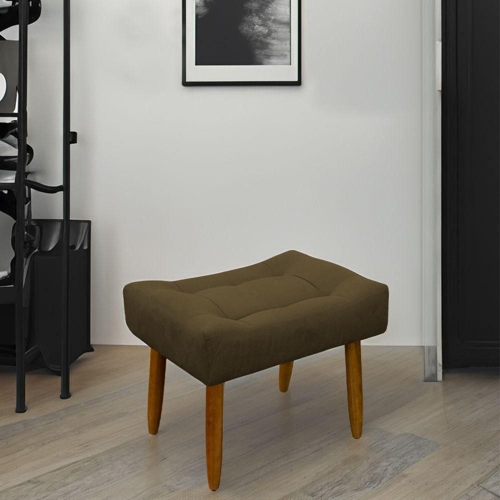 Puff Decorativo Quarto E Sala De Estar Suede Light Herrero Cor:marrom Claro
