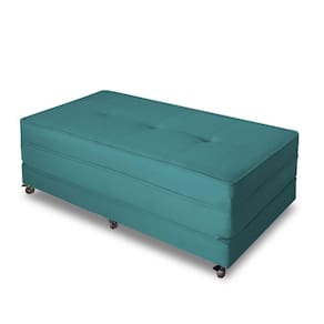 Puff Cama Dobrável Casal Cor Suede Verde
