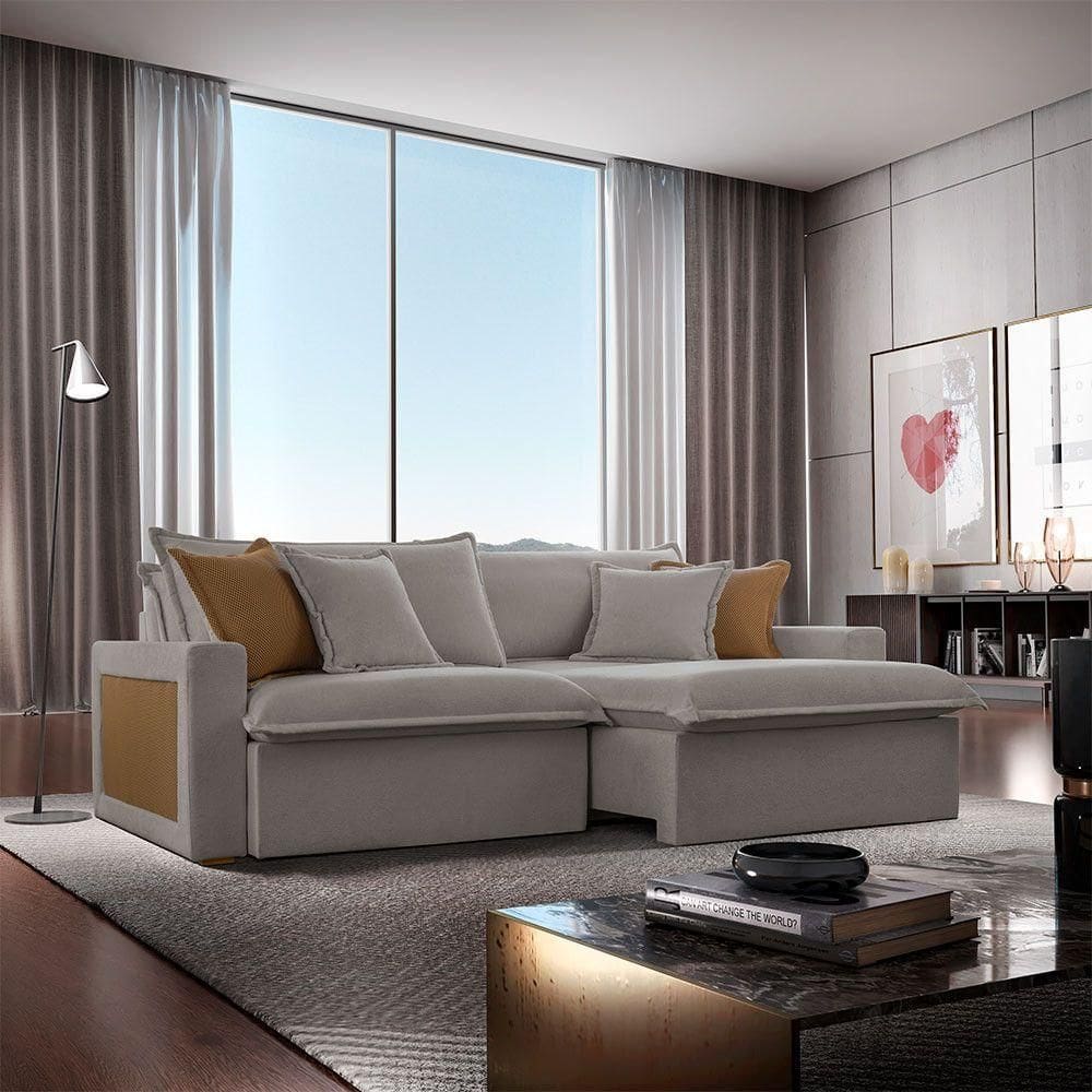 Sofá Dallas Veludo Dois Módulos De 90cm B15 Meu Sofá Online B026 Veludo Prata