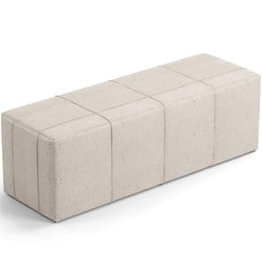 Puff Decorativo Living Sala De Estar 195 Cm Roma W01 Linho Cru -Lyam