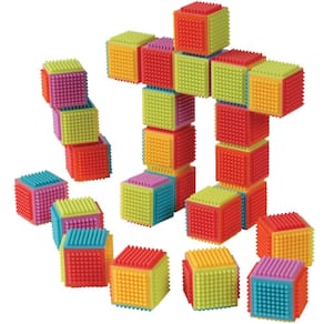 Conjunto de 24 cubos de cerdas Toy Constructive Playthings para criança