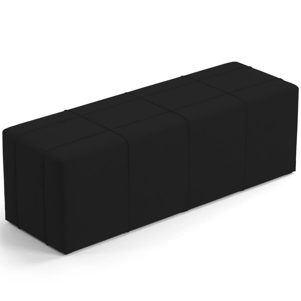 Puff Decorativo Living Sala De Estar 160 Cm Roma W01 Suede Preto - Lyam