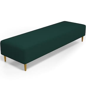 Puff Decorativo Bali W01 Pés Palito 170x60cm Bouclê Verde - Lyam Decor