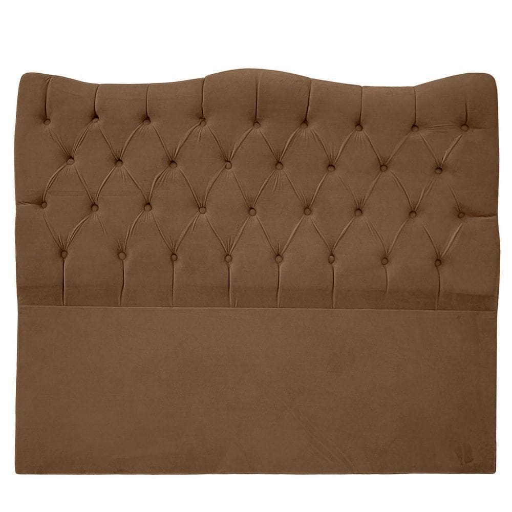 Cabeceira Casal Queen Para Cama Box Estofada Dunas Veludo Cor Marrom