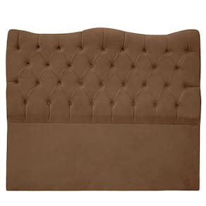 Cabeceira Casal Queen Para Cama Box Estofada Dunas Veludo Cor Marrom