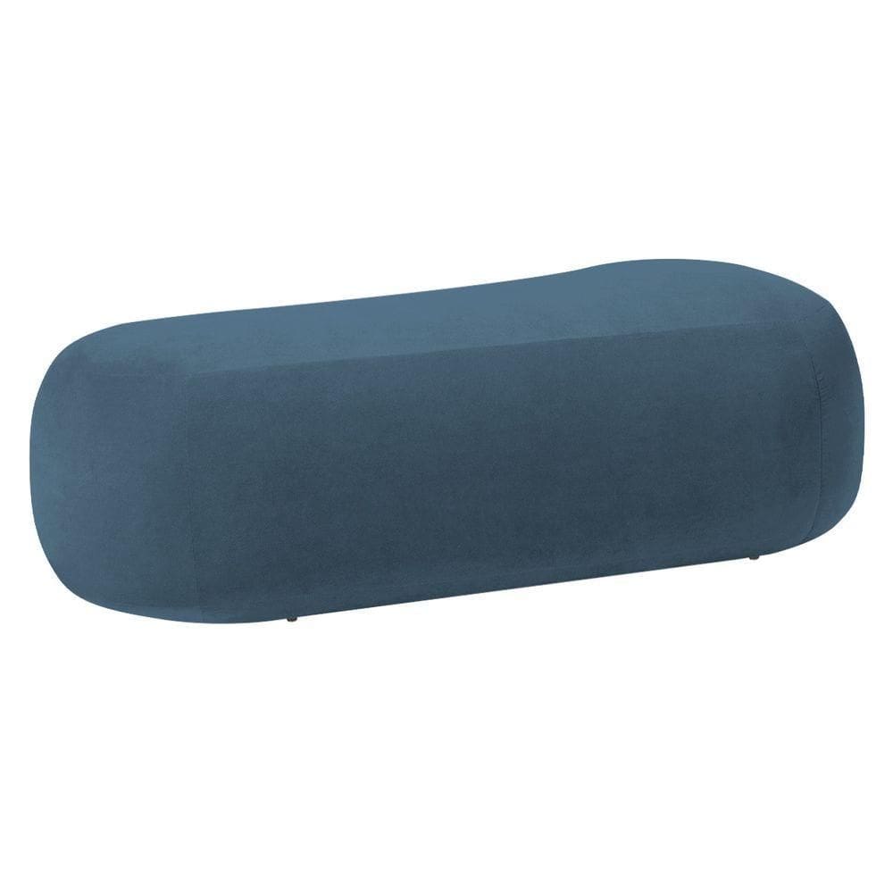 Puff Decorativo Itália 180cm Sala Escritorio Luxo Linho - Doce Sonho Móveis Cor Azul Royal