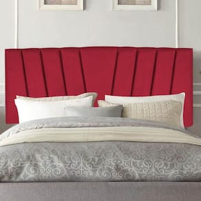 Painel Estofada Bélgica 100cm Solteiro Para Cama Box Quarto Suede Vermelho - Gat Magazine