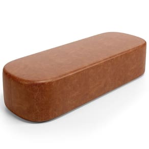 Puff Decorativo Orgânico Para Living Quarto 160cm Doha W01 Couríssimo Camel - Lyam Decor