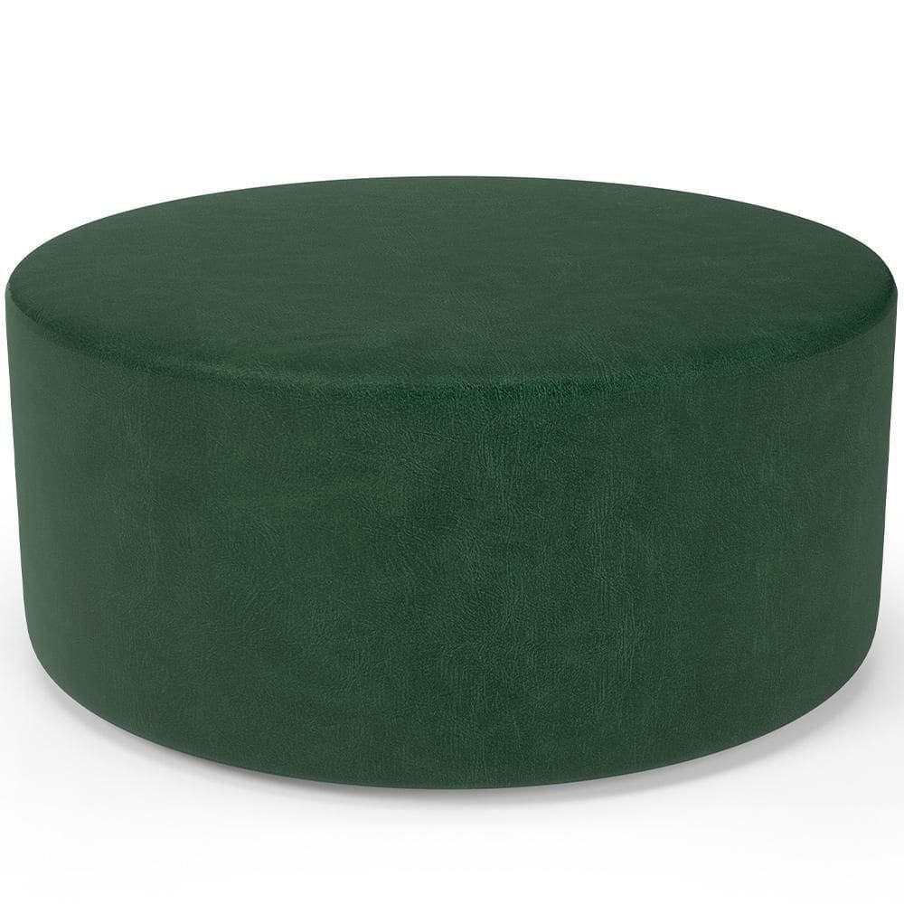 Puff Redondo Orgânico Para Living 90cm Lola W01 Couríssimo Verde - Lyam Decor