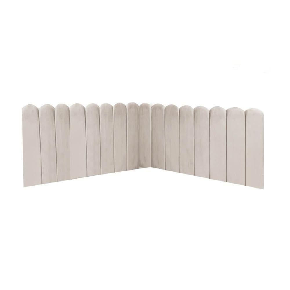 Cabeceira Painel Cama Queen Box Nuvem Suede Sandy 160 Cm Cor:bege