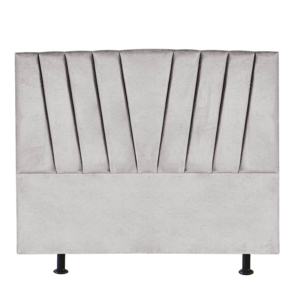 Cabeceira Estofada Bélgica 160cm Queen Size Para Cama Box Quarto Suede Cinza Claro - Gat Magazine