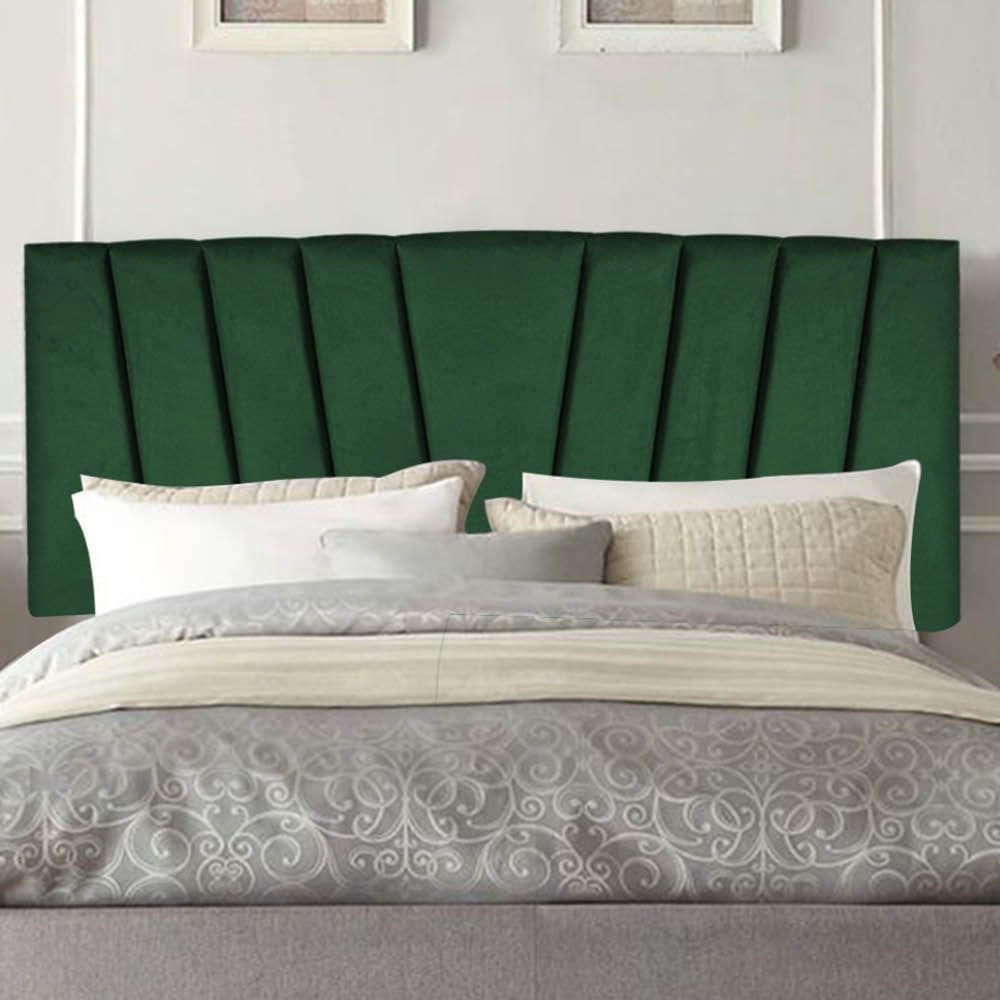 Painel Estofada Bélgica 100cm Solteiro Para Cama Box Quarto Suede Verde - Gat Magazine