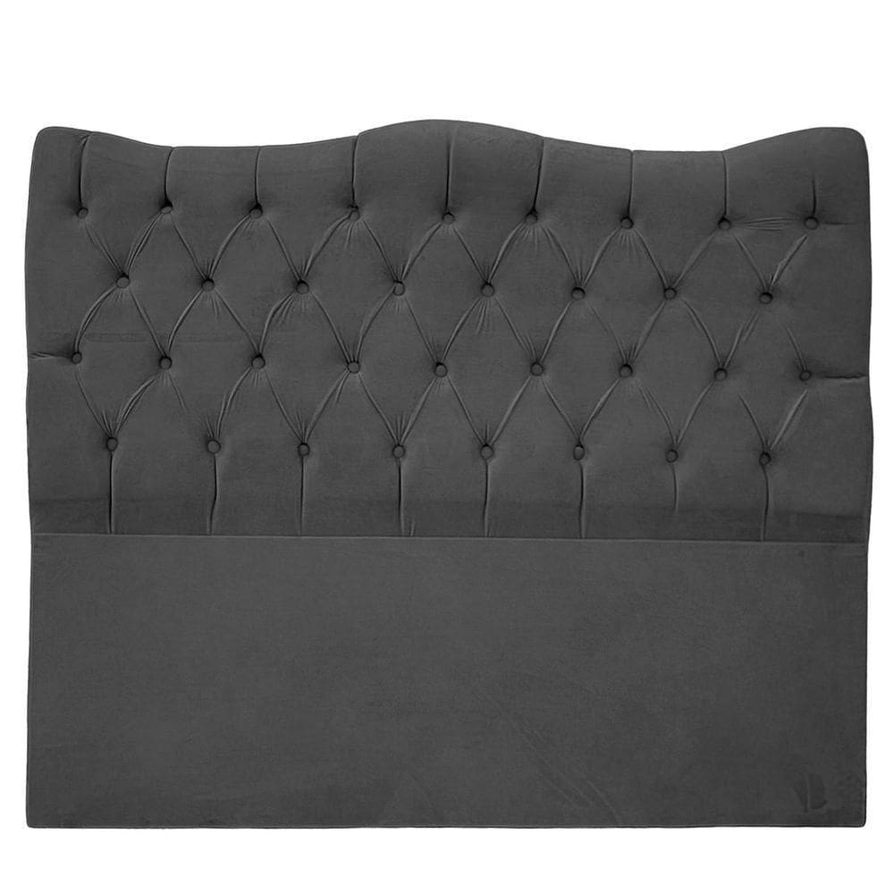 Cabeceira Casal Queen Para Cama Box Estofada Dunas Veludo Preto