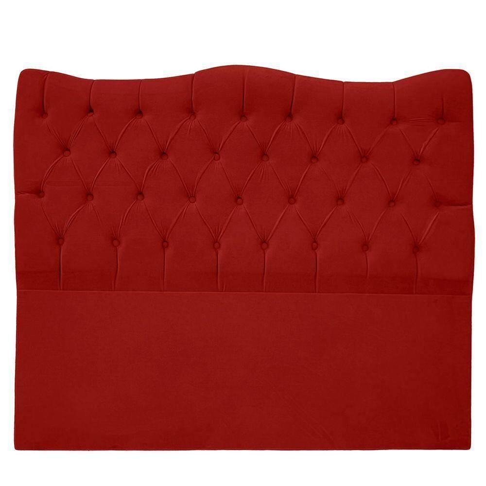 Cabeceira Casal Queen Para Cama Box Estofada Dunas Veludo Cor Marsala